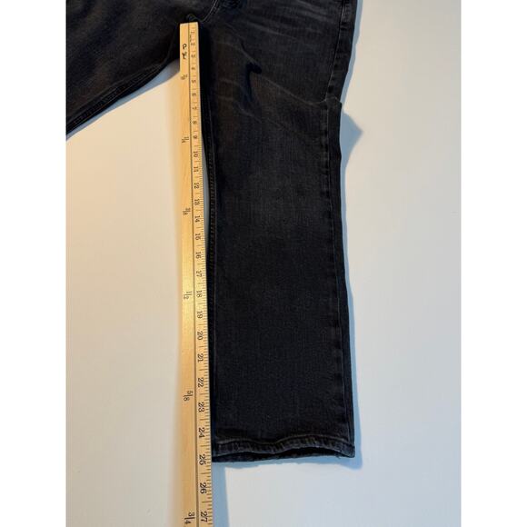 Agolde Riley 29 Black Jeans Button Fly High Waist Slim Straight Crop Denim - Picture 13 of 13